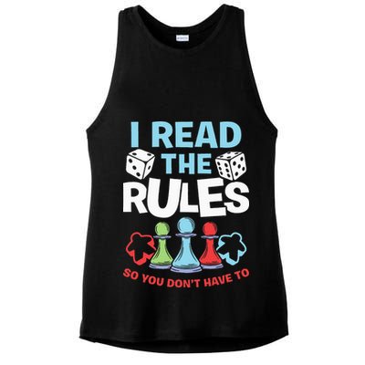 I Read The Rules Board Dice Chess Board Gaming Board Gamers Ladies PosiCharge Tri-Blend Wicking Tank