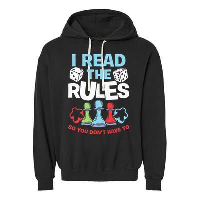 I Read The Rules Board Dice Chess Board Gaming Board Gamers Garment-Dyed Fleece Hoodie