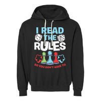 I Read The Rules Board Dice Chess Board Gaming Board Gamers Garment-Dyed Fleece Hoodie