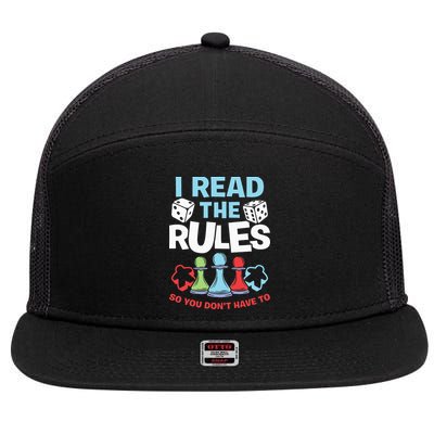 I Read The Rules Board Dice Chess Board Gaming Board Gamers 7 Panel Mesh Trucker Snapback Hat