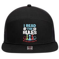 I Read The Rules Board Dice Chess Board Gaming Board Gamers 7 Panel Mesh Trucker Snapback Hat