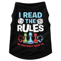 I Read The Rules Board Dice Chess Board Gaming Board Gamers Doggie Tank