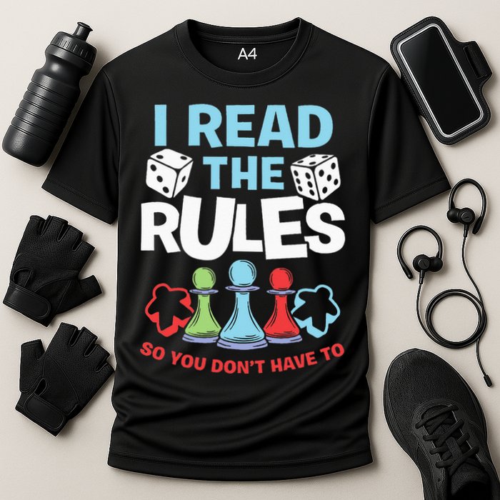 I Read The Rules Board Dice Chess Board Gaming Board Gamers Performance Shirt