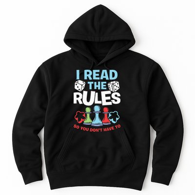 I Read The Rules Board Dice Chess Board Gaming Board Gamers Hoodie