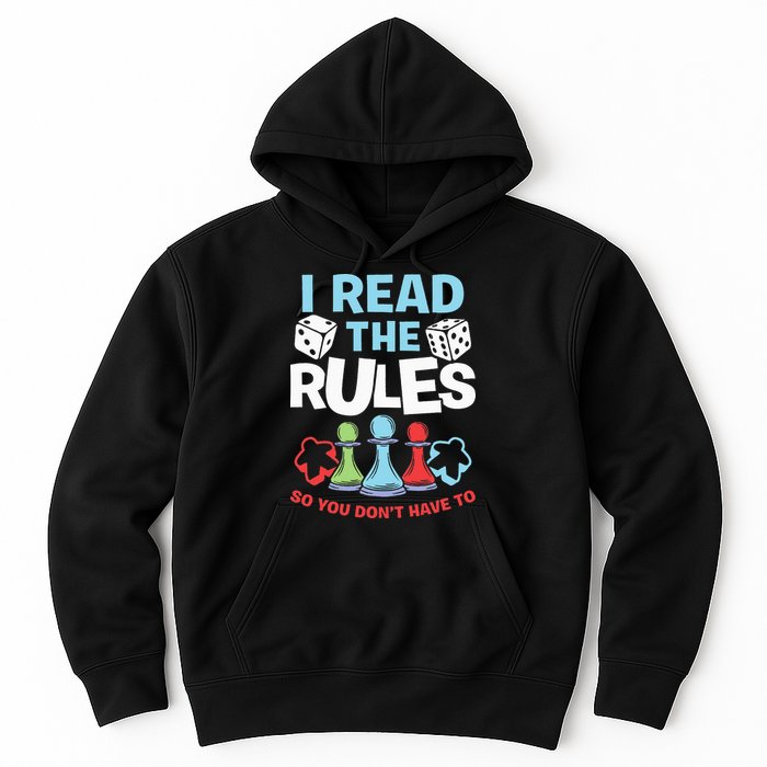 I Read The Rules Board Dice Chess Board Gaming Board Gamers Hoodie