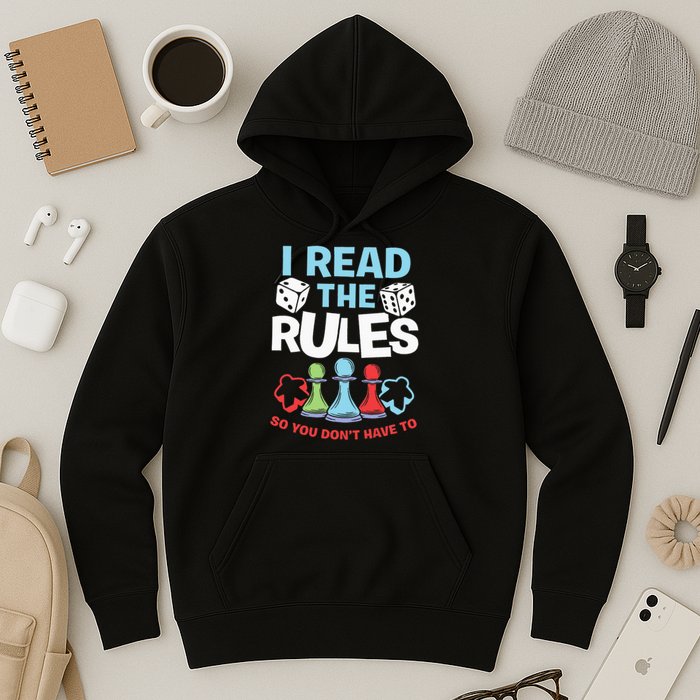 I Read The Rules Board Dice Chess Board Gaming Board Gamers Hoodie