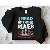 I Read The Rules Board Dice Chess Board Gaming Board Gamers Sweatshirt