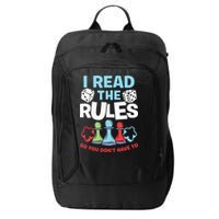 I Read The Rules Board Dice Chess Board Gaming Board Gamers City Backpack