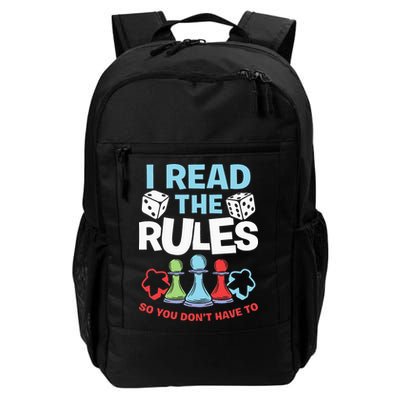 I Read The Rules Board Dice Chess Board Gaming Board Gamers Backpack