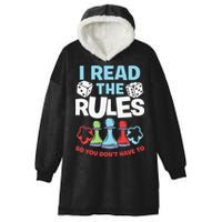 I Read The Rules Board Dice Chess Board Gaming Board Gamers Hooded Wearable Blanket