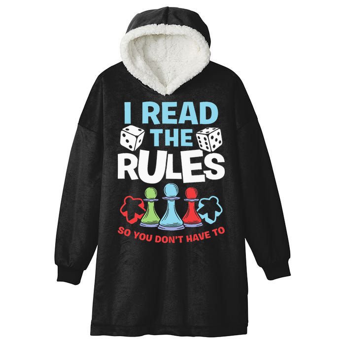I Read The Rules Board Dice Chess Board Gaming Board Gamers Hooded Wearable Blanket
