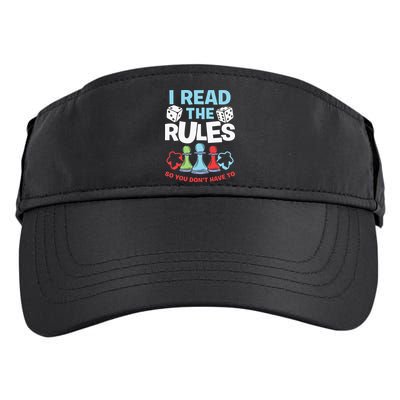 I Read The Rules Board Dice Chess Board Gaming Board Gamers Adult Drive Performance Visor
