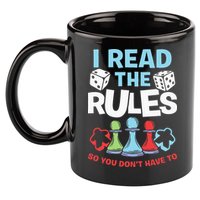 I Read The Rules Board Dice Chess Board Gaming Board Gamers 11oz C Handle Ceramic Mug
