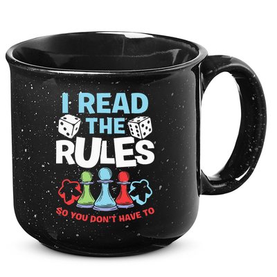 I Read The Rules Board Dice Chess Board Gaming Board Gamers 15oz Campfire Ceramic Mug