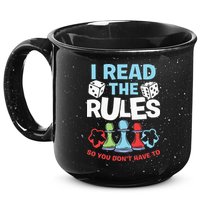 I Read The Rules Board Dice Chess Board Gaming Board Gamers 15oz Campfire Ceramic Mug