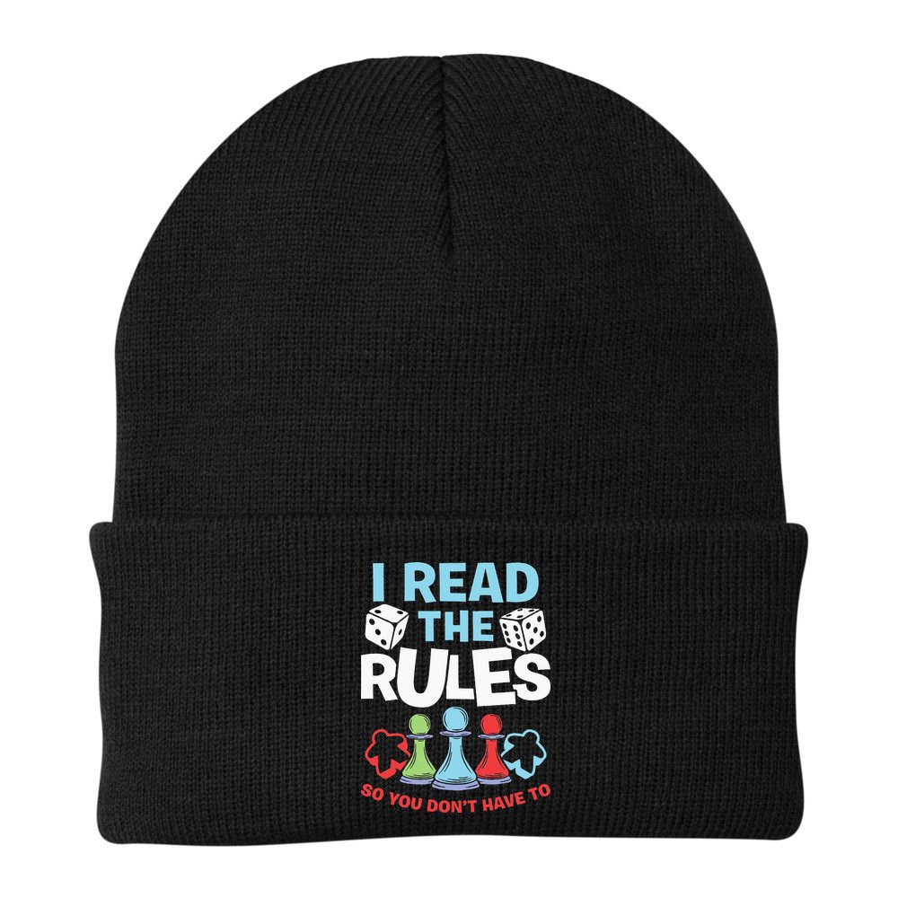 I Read The Rules Board Dice Chess Board Gaming Board Gamers Beanie