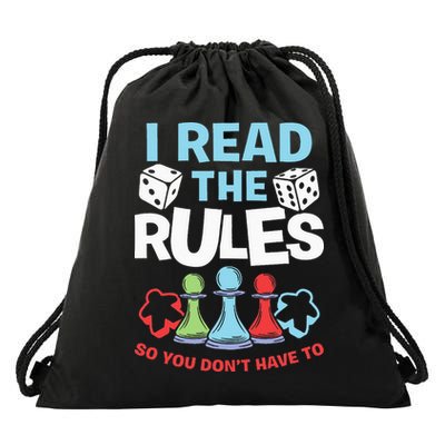I Read The Rules Board Dice Chess Board Gaming Board Gamers Drawstring Bag