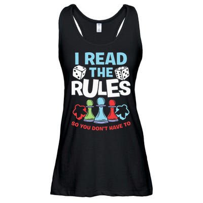 I Read The Rules Board Dice Chess Board Gaming Board Gamers Ladies Essential Flowy Tank