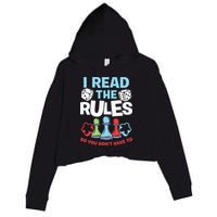 I Read The Rules Board Dice Chess Board Gaming Board Gamers Crop Fleece Hoodie