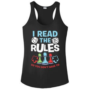 I Read The Rules Board Dice Chess Board Gaming Board Gamers Ladies PosiCharge Competitor Racerback Tank