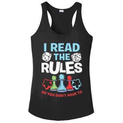 I Read The Rules Board Dice Chess Board Gaming Board Gamers Ladies PosiCharge Competitor Racerback Tank