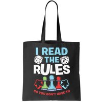 I Read The Rules Board Dice Chess Board Gaming Board Gamers Bag