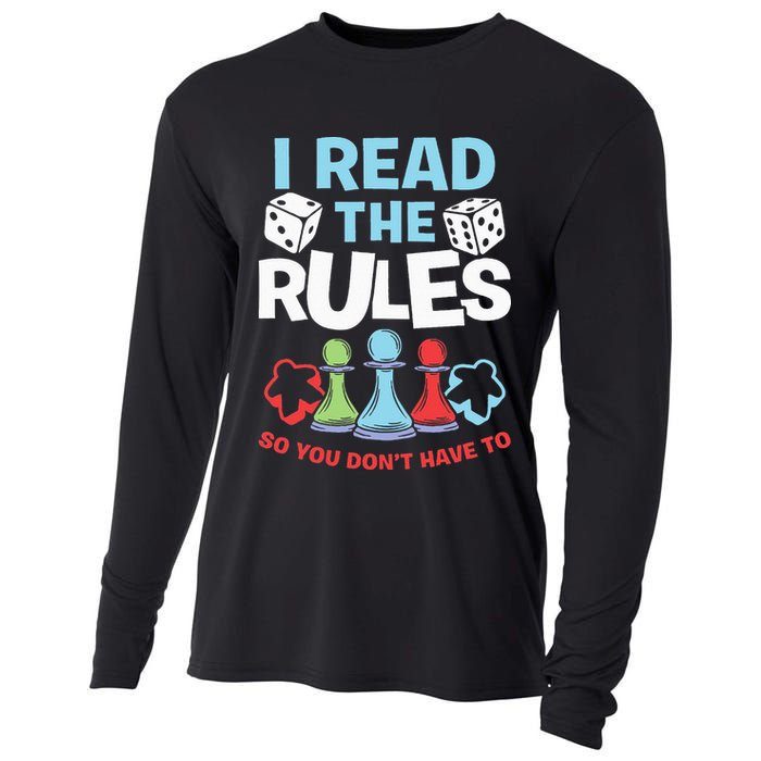 I Read The Rules Board Dice Chess Board Gaming Board Gamers Cooling Performance Long Sleeve Crew