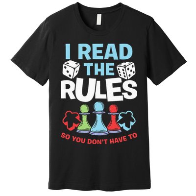 I Read The Rules Board Dice Chess Board Gaming Board Gamers Premium T-Shirt