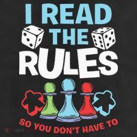 I Read The Rules Board Dice Chess Board Gaming Board Gamers 25L Jumbo Tote