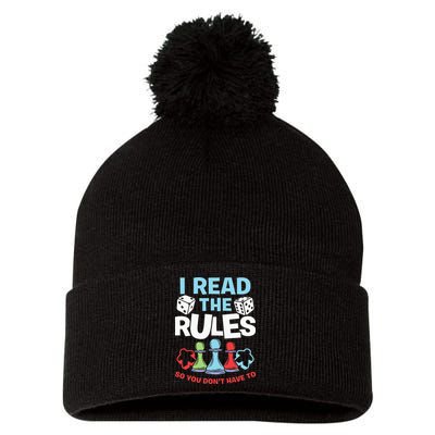 I Read The Rules Board Dice Chess Board Gaming Board Gamers Pom Pom 12in Knit Beanie