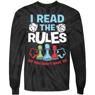 I Read The Rules Board Dice Chess Board Gaming Board Gamers Tie-Dye Long Sleeve Shirt