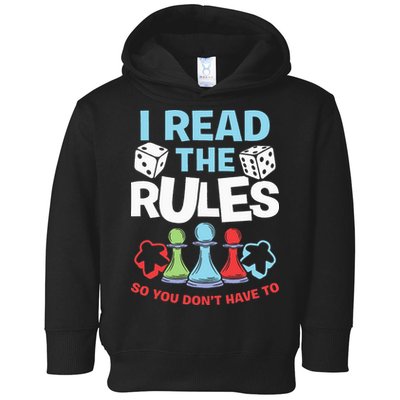 I Read The Rules Board Dice Chess Board Gaming Board Gamers Toddler Hoodie