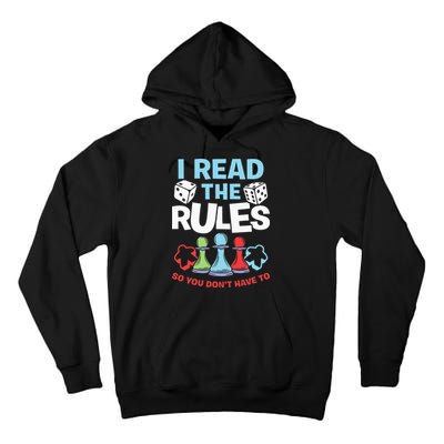 I Read The Rules Board Dice Chess Board Gaming Board Gamers Tall Hoodie