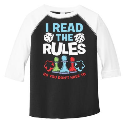 I Read The Rules Board Dice Chess Board Gaming Board Gamers Toddler Fine Jersey T-Shirt
