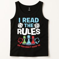 I Read The Rules Board Dice Chess Board Gaming Board Gamers Tank Top