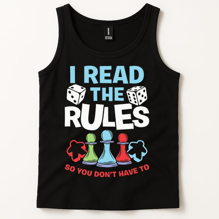 I Read The Rules Board Dice Chess Board Gaming Board Gamers Tank Top