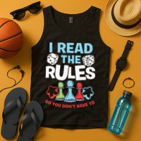 I Read The Rules Board Dice Chess Board Gaming Board Gamers Tank Top