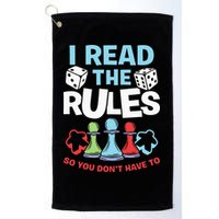 I Read The Rules Board Dice Chess Board Gaming Board Gamers Golf Towel