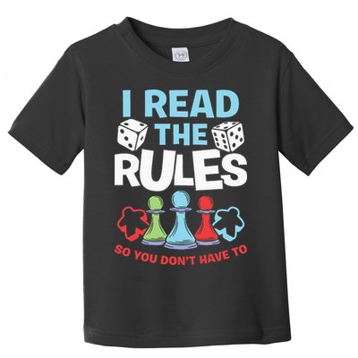 I Read The Rules Board Dice Chess Board Gaming Board Gamers Toddler T-Shirt