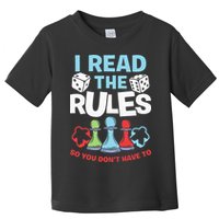I Read The Rules Board Dice Chess Board Gaming Board Gamers Toddler T-Shirt