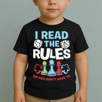 I Read The Rules Board Dice Chess Board Gaming Board Gamers Toddler T-Shirt