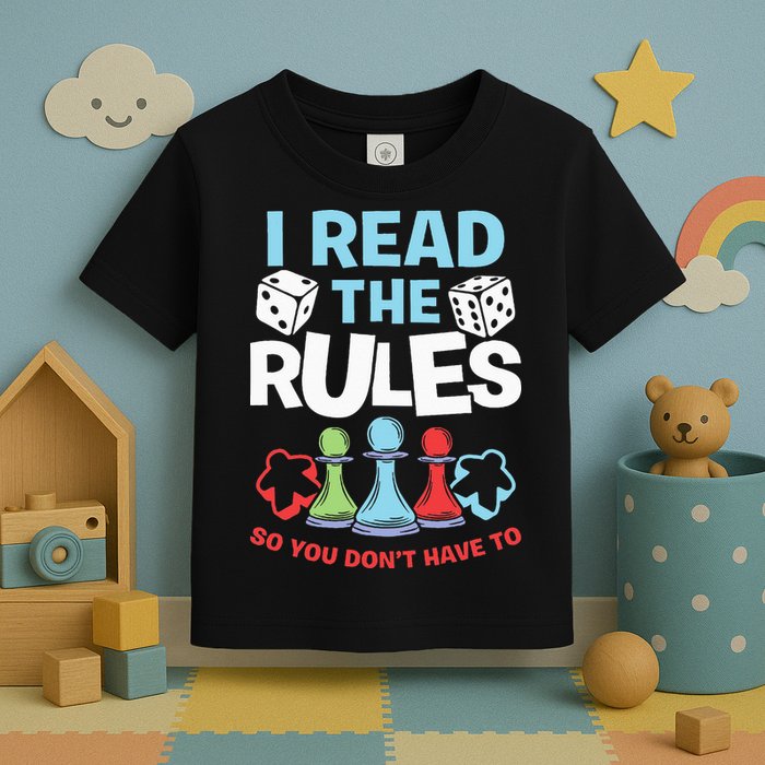I Read The Rules Board Dice Chess Board Gaming Board Gamers Toddler T-Shirt