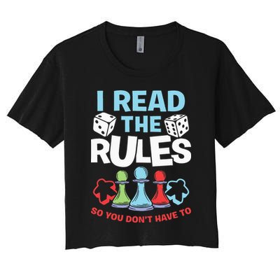 I Read The Rules Board Dice Chess Board Gaming Board Gamers Crop Top