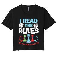 I Read The Rules Board Dice Chess Board Gaming Board Gamers Crop Top