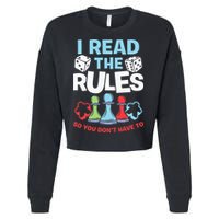 I Read The Rules Board Dice Chess Board Gaming Board Gamers Cropped Pullover Crew