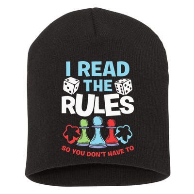 I Read The Rules Board Dice Chess Board Gaming Board Gamers Short Acrylic Beanie
