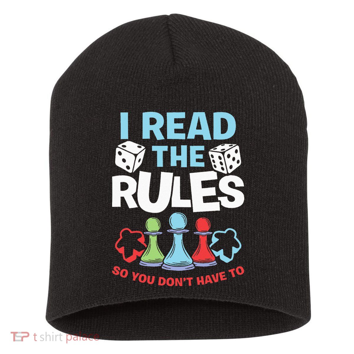 I Read The Rules Board Dice Chess Board Gaming Board Gamers Short Acrylic Beanie