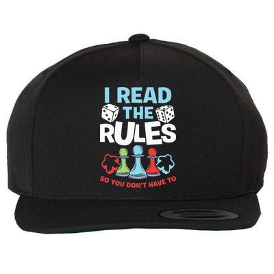 I Read The Rules Board Dice Chess Board Gaming Board Gamers Wool Snapback Cap