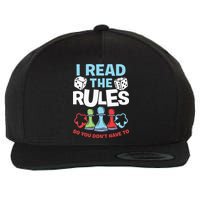 I Read The Rules Board Dice Chess Board Gaming Board Gamers Wool Snapback Cap