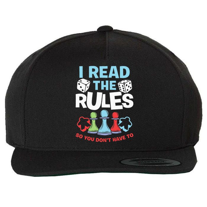 I Read The Rules Board Dice Chess Board Gaming Board Gamers Wool Snapback Cap